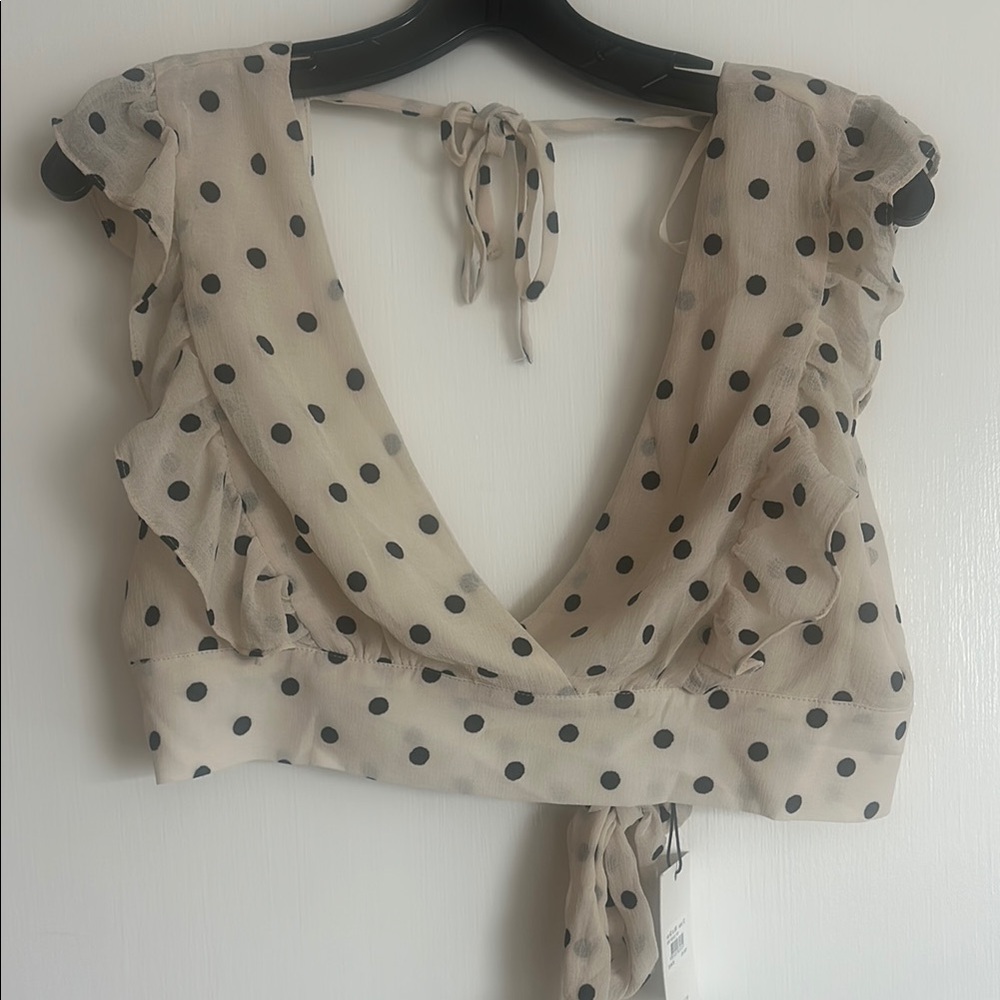Polka Dot Wrap Top